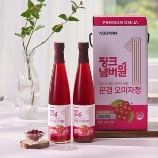 핑크넘버원 문경 생 오미자청, 1개, 2개입, 500ml