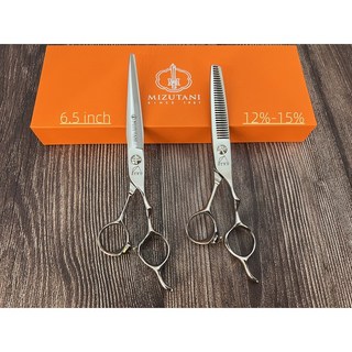 가위 MIZUTANI 이발 가는 440C 스틸 이발소 액세서리 헤어 커팅 도구 2 세트 6, set for 2 piece 1, 1개