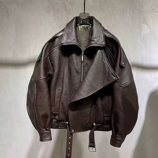 JUSTFEELING 패션 라이더 가죽코트 카라넥 집업 간절기 바람막이 PU코트 봄가을 여성 인조가죽 재킷 점퍼 ~3XL까지