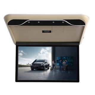 차량용 자동차 모니터 19 인치 hd lcd 화면 비디오 playe 1080p 천장 지붕 마운트 디스플레이 휴대용 멀티미디어 tv 미러 링크, 19인치 mp5 베이지, 4. 색상: 19인치 mp5 베이지