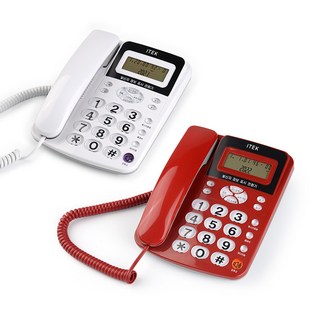 아이텍 IK-310 전화기 발신자 사무용 매장용 단축 레드 가정용, 화이트
