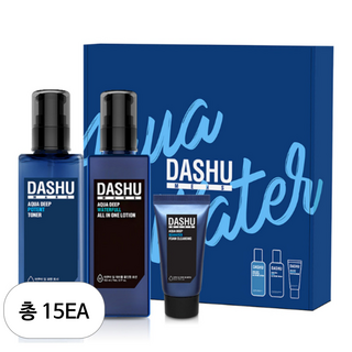 다슈 맨즈 아쿠아 스킨케어 기초 포텐 토너 153ml + 올인원 로션 153ml + 폼클렌징 30ml, 15세트