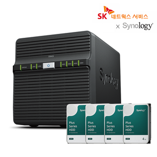 시놀로지 NAS DS423 16TB (4TBx4) 홈·사무용 공유서버 초기설치지원