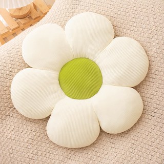 작고 귀여운 꽃 모양 쿠션 꽃쿠션 귀여운쿠션 차량용쿠션 목쿠션 허리쿠션 메모리폼쿠션, 하얀색 녹색 심, 75cm