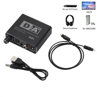 HIFI DAC 디지털 아날로그 오디오 변환기 RCA 3.5mm AUX RCA 이어폰 증폭기 토스링크 광 동축 출력 DAC, 1개