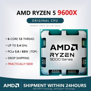 AMD Ryzen 5 9600X 4nm CPU 6 코어 12 스레드 3.9GHz 베이스 부스트 R7 데스크탑 프로세서 잠금 해제 쿨러 상품 이미지
