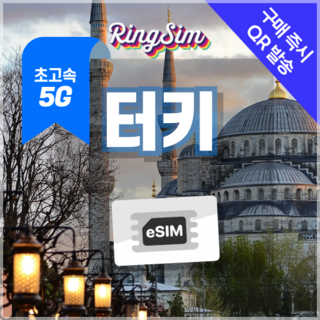 링심 터키이심 5G 튀르키예 이스탄불 esim 데이터무제한 유심, 1개, 5G 매일500MB 후 저속 무제한, 1일