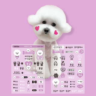 방수 네임스티커 강아지 이름표 스티커 유치원, 04포메라니안(블랙탄)