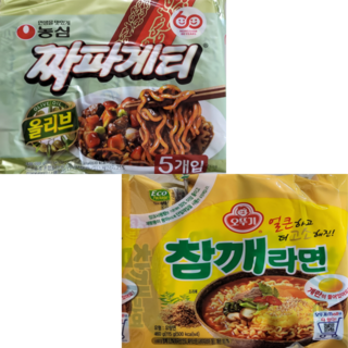 오뚜기 참깨라면 5개 + 농심 짜파게티 5개, 10개