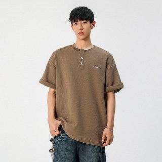 HANYO 남성 헨리넥 폴로셔츠 루즈핏 티셔츠