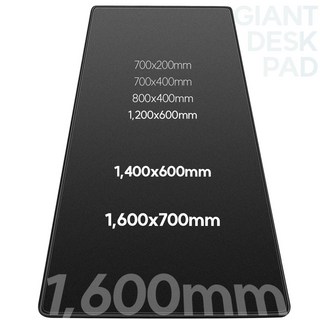 컴퓨터PC 게이밍 마우스키보드 장패드 - 소형 대형 초대형1600/1400/1200/800/700mm(대량인쇄 주문가능), 1600x700x3 방수/블랙, 1개