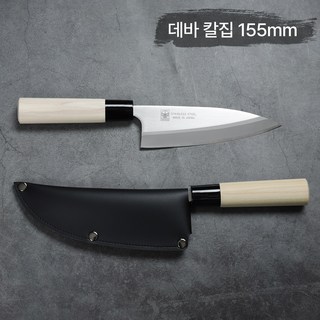 일본 니켄(NIKKEN) 일월도 데바칼 낚시칼+칼집 포함, 1세트, 나무손잡이