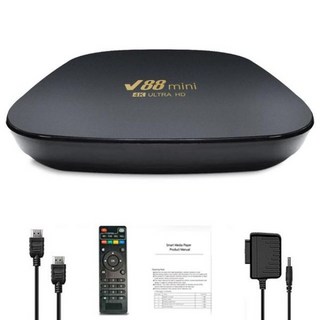 TV 셋톱 박스 스마트 수신기 OTT V88Smart 안드로이드 12 4K HD 2GB 4GB 8GB RAM 32GB 64GB 128GB ROM 다국어 2.4G Wifi 미디어 플, Eu 플러그_2GB16GB