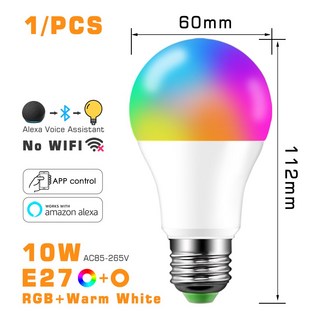스마트 LED 전구 Alexa RGB 색상 변경 E27 램프 220V 110V 앱 음성 제어 밝기 조절 블루투스 호환