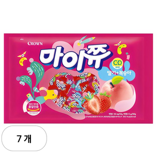 마이쮸 츄잉캔디 딸기 복숭아, 720g, 7개
