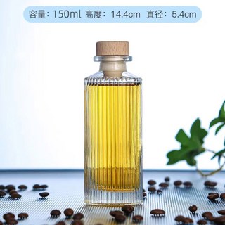 위스키 술공병 유리공병 인서트 오일 디켄터 작은 술보관 위스키병 유리병, 150ml스트라이프, 1개