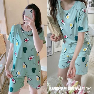 반팔 잠옷 파자마 홈웨어 세트 1+1