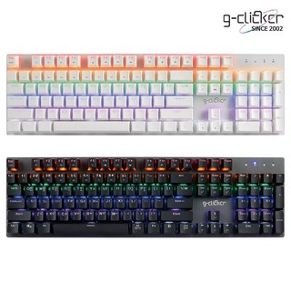 지클릭커 레인보우 유선 게이밍 104키 기계식 키보드, 블랙, GK-K530, 갈축