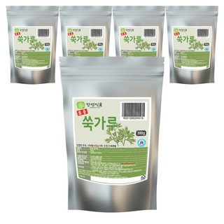 장명식품 국내산 토종 쑥가루 100% 쑥분말 쑥라떼 쑥차 쑥우유, 300g, 5개