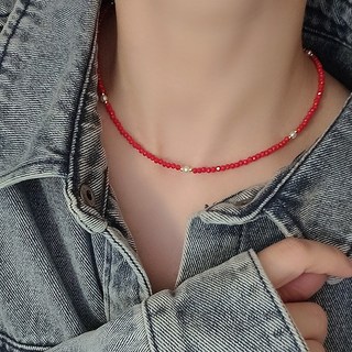 비즈 김나영 이효리 손담비 st 레드 블랙 원석 진주 볼 초커 목걸이 5color 497