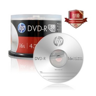 HP DVD-R 16X 4.7GB 케익 50장 공CD 씨디 120분, 1개