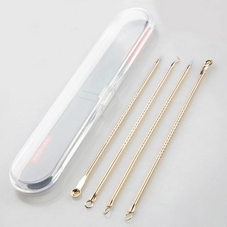 바늘 5 No. 셀 특수 및 독일어 뷰티 클립 긁기 폐쇄 여드름 여드름 도구 유물 여드름 살롱 Ultra-fine 족집게, [10] 4pcs-set A, 1개
