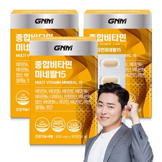 [1박스당 3개월분] GNM 종합비타민 미네랄 15 / 멀티비타민 비오틴 아연 엽산 비타민B C D, 90정, 3개