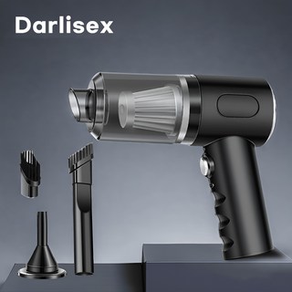Darlisex 휴대용 에어건 무선 다기능 차량용 청소기 AS-228, 블랙