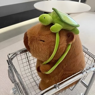 앤시오 귀여운 가방 카피바라 인형 대형, 그린브라운, 1개, 23cm