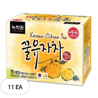 녹차원 꿀 유자차, 450g, 15개입, 11개