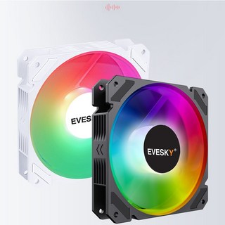 쿨링팬 RGB LED 120mm 컴퓨터 케이스쿨러 팬, ES120RAWO 화이트, 1개