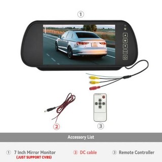 멀티 BINWEI 차량 주차용 AHD 자동차 미러 모니터 7 인치 TFT LCD HD 스크린 후방 카메라 보존 디스플레이 범용, 701A, 1개