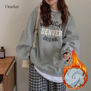 Cwadun 봄가을 라운드넥 풀오버 스웨트셔츠 여성 WEI47