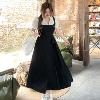 네디아 반팔 롱 원피스