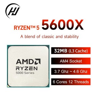 AMD R5 5600X Ryzen CPU 프로세서 3.7GHz 6코어 12스레드 7NM L3=32M 100- 000000065 소켓 AM4(쿨러 없음, 1개