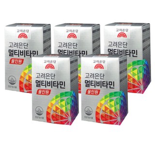 고려은단 올인원 멀티비타민 앤 미네랄 활력 에너지 데일리 케어 종합 비타민, 60정, 5박스