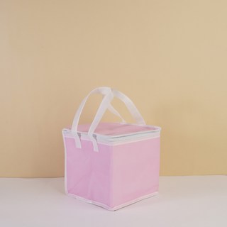 캠핑 피크닉 아이스 사각 도시락 이유식 케이크 보냉백 보냉가방, 핑크, 1개