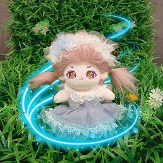 10cm무속성인형 데님레이스원피스 솜인형옷, 20cm, 1개