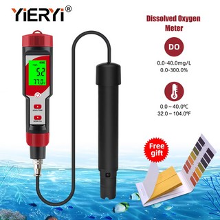 디지털 용존 산소 수질 테스터 LCD 양식업 측정기 풀을위한 물고기 휴대용 백라이트 분석기 DO, 1개