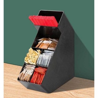 카페 오피스 커피 티 용품 정리 디스펜서, 1개, 블랙