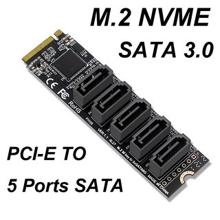 PC 컴퓨터 확장 PCIE SATA III 3.0 케이블 M.2 NVME NGFF M 키 B-KEY 5 포트 6G 하드 디스크 SSD 컨버터 어, 01 M.2 NVME M-KEY, 1개