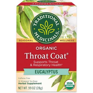 Traditional Medicinals Tea Throat Coat 16 Bags, 34.02g, 16개입, 1개
