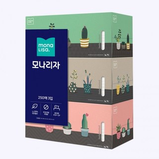모나리자 각티슈 갑티슈 250매x3입 8세트(1박스)