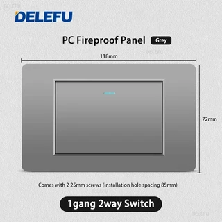DELEFU 그레이 칠레 PC 이탈리아 USB TypeC 고속 충전 벽 소켓 Schuko Tuya Wifi 스마트 스위치 Sat TV 초, 01 Grey PC, 02 1gang 2way