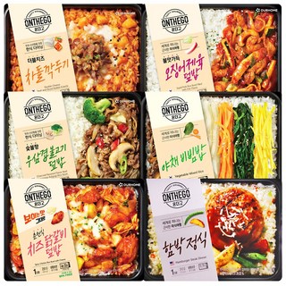 온더고 도시락 6종(더블치즈앤차돌깍두기+오징어제육덮밥+우삼겹불고기덮밥+야채비빔밥+치즈닭갈비덮밥+함박정식), 1세트, 1.81kg