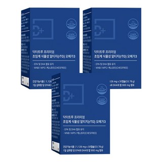 닥터트루 프리미엄 초임계 식물성 알티지 오메가3 EPA DHA 성인 임산부 혈행 영양제, 30정, 3개