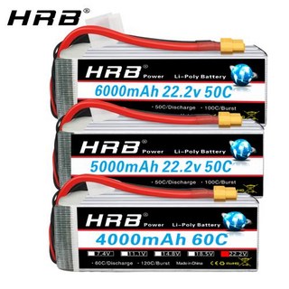 HRB 6S Lipo 배터리 22.2V 드론 배터리 1800mah 2200mah 3300mah 4000mah 5000mah 6000mah 12000mah 16000mah 22000, 3) 6S 1800mah XT60, 1개