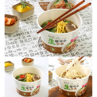 쌀국수 생면우동 쌀국수컵라면 생면 글루텐프리쌀면 쌀우동, 215g, 12개