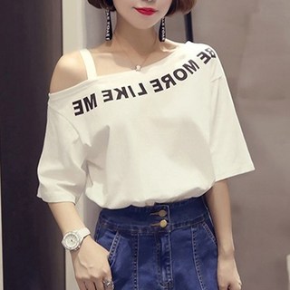 아이엠몽 여성용 오프숄더 언발 캐주얼 반팔 티셔츠 BB221599SY