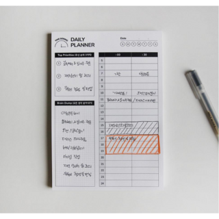 DAILY PLANNER [일론머스크 계획표] 타임박스 플래너 투두리스트 타임 트래커 A5 100매 30분단위 상품 이미지